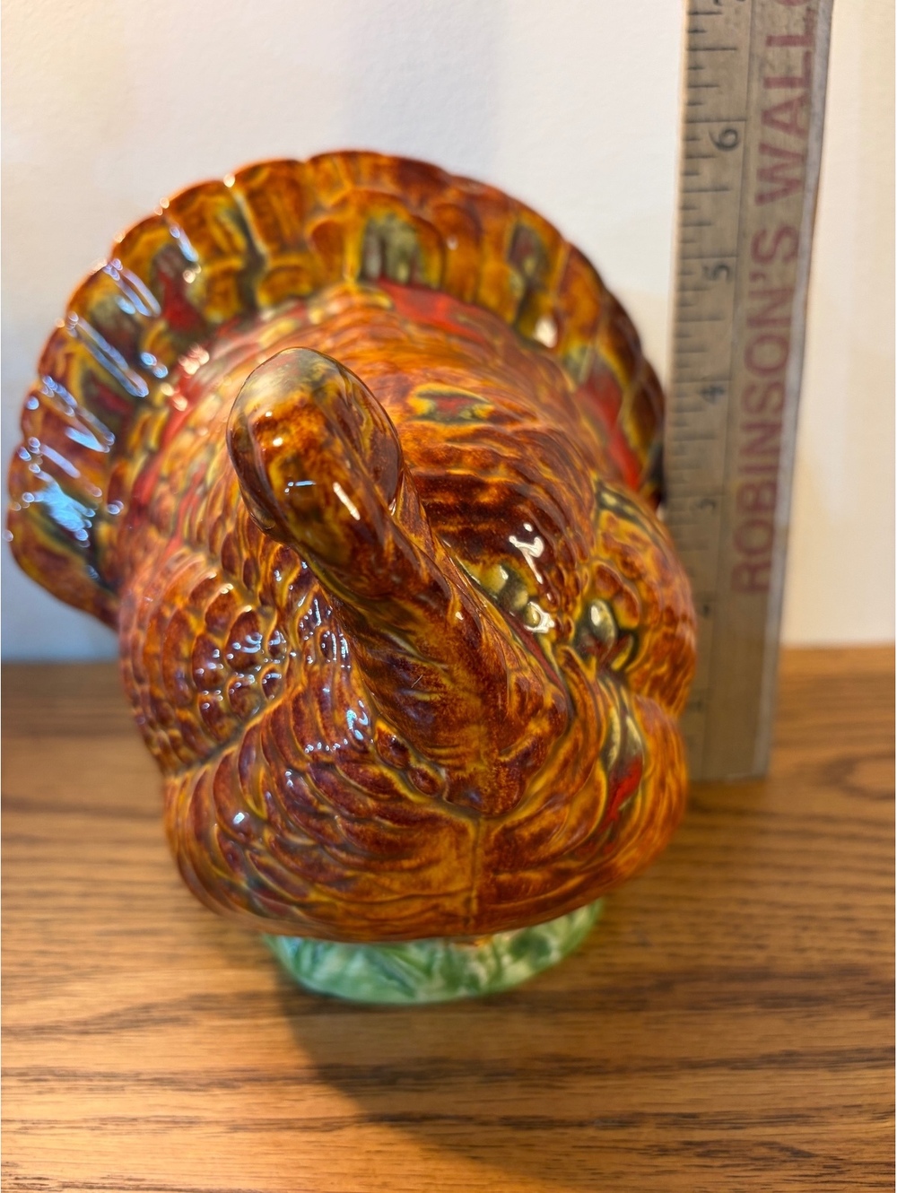 Vintage Ceramic Turkey Figurine 6" Thanksgiving Decor